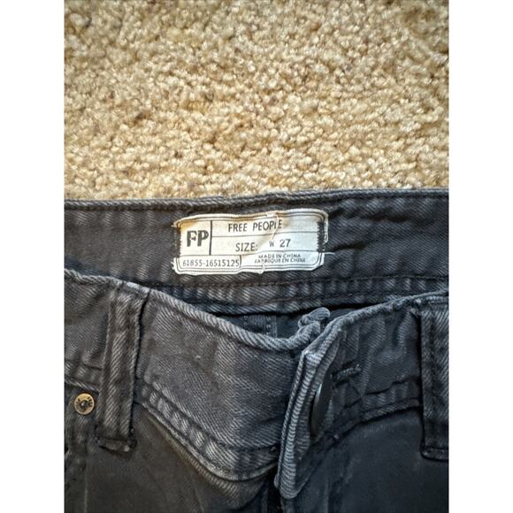 Free People Distressed Cropped Ankle Skinny Jeans Gray | Women’s 27 - Picture 2 of 5